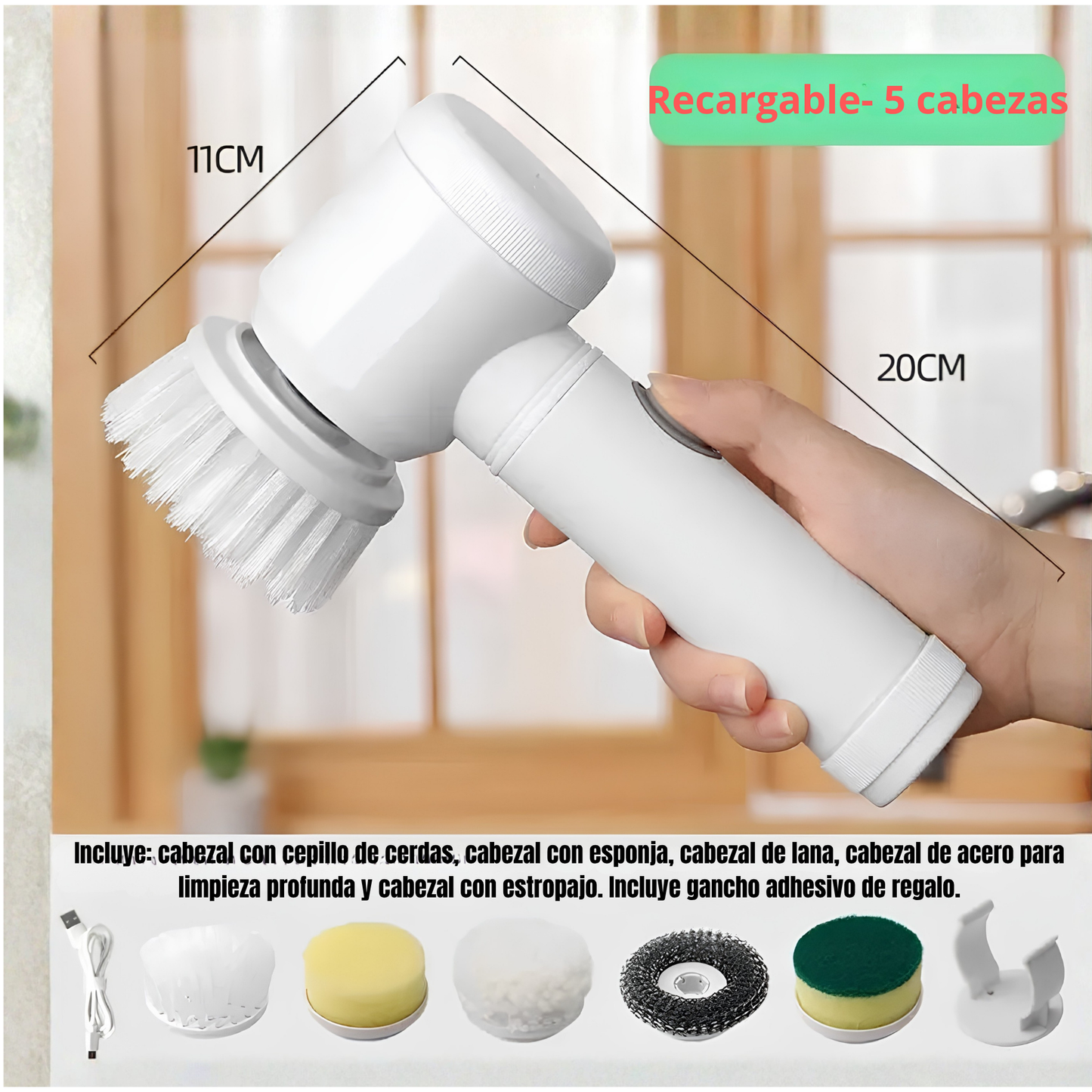 Multi-Functional Electric Cleaning Brush for Kitchen and Bathroom - Wireless Handheld Power Scrubber for Dishes, Pots, and Pans
