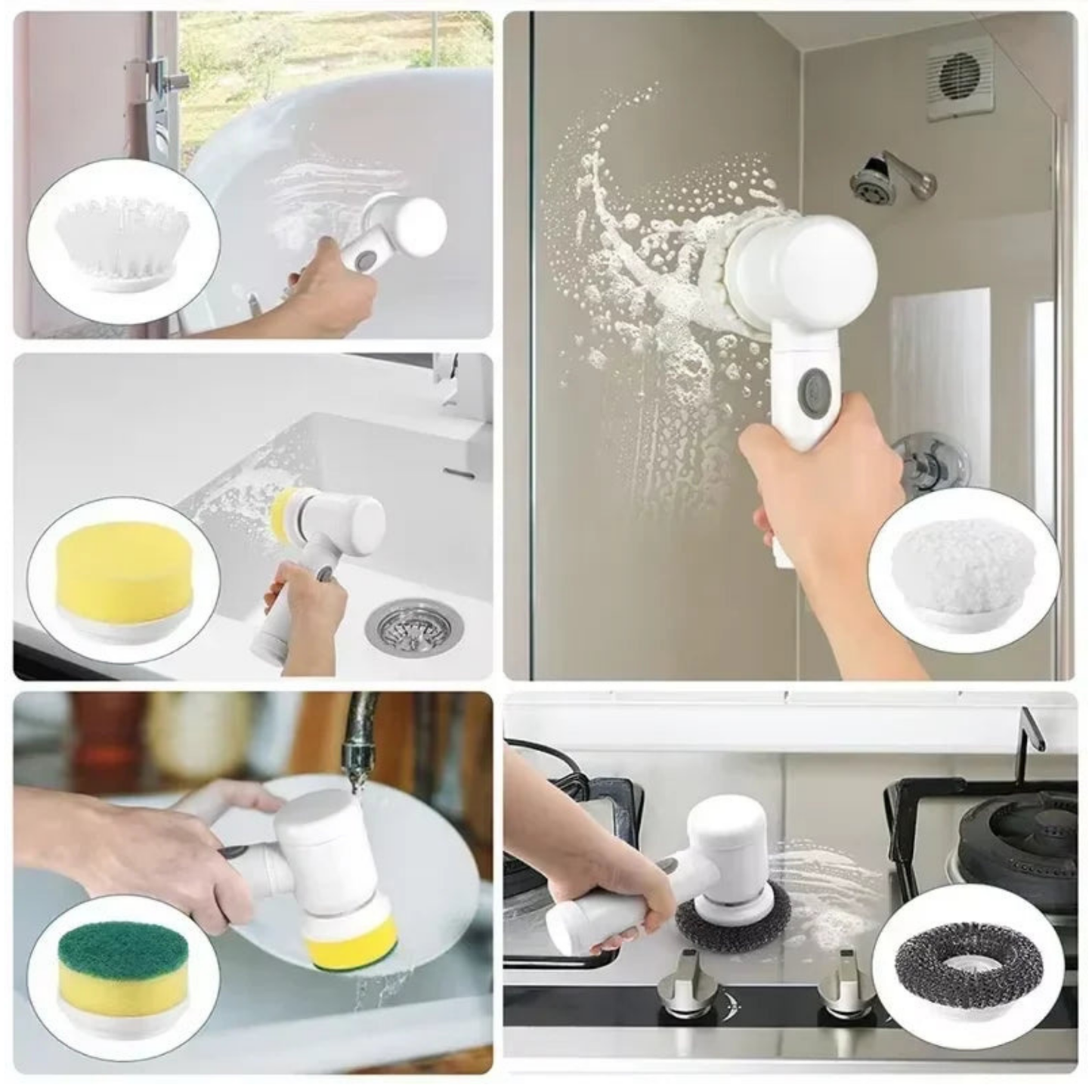 Multi-Functional Electric Cleaning Brush for Kitchen and Bathroom - Wireless Handheld Power Scrubber for Dishes, Pots, and Pans